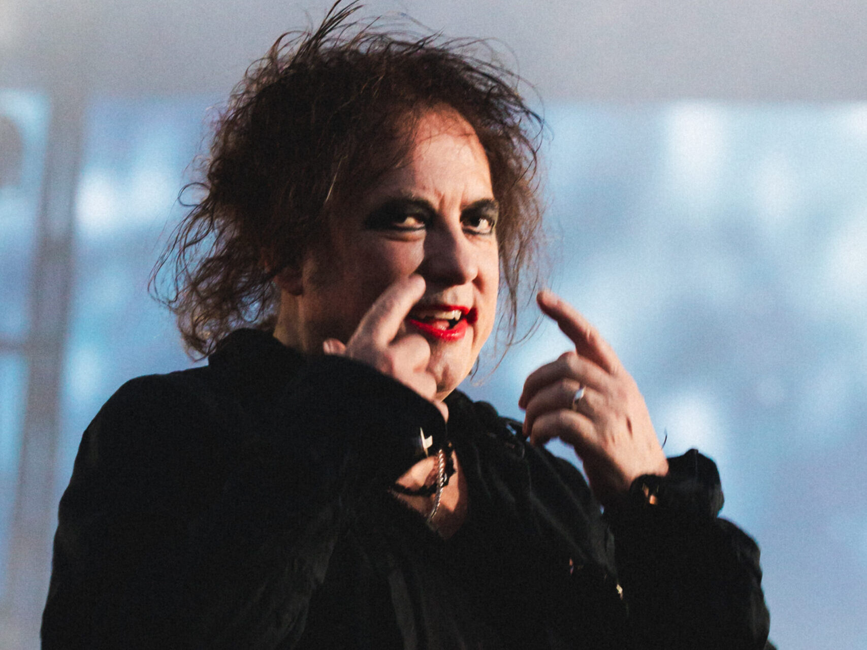 Robert Smith, chanteur du groupe The Cure, en concert lors du festival Rock en Seine à Saint Cloud le 3à août 2026