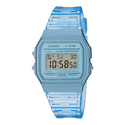 la montre F-91W de la marque Casio en version bleue