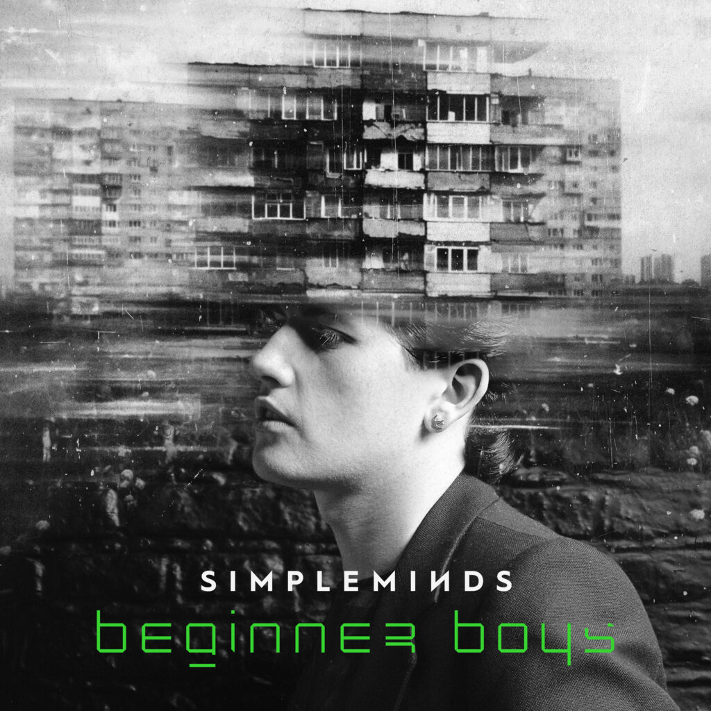 La pochette du titre Beginner Boys, premier single du groupe écossais Simple Minde de l'album intitulé Sacrosanct. Sortie le 29 janvier 2027 chez BMG.